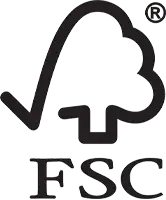 FSC logo - Veden kommer från skogsbruk med återvinningsbara och hållbara källor-grå